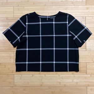 Black/White Plaid Boxy Top